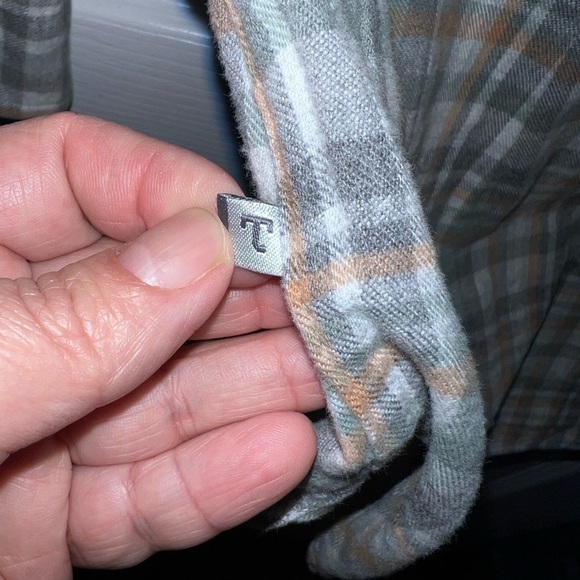 TOAD&CO Flannel Button Down Shirt Tunic Gray Plaid Pockets Long Sleeve - Picture 8 of 9